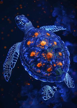 Neon Sea Turtle