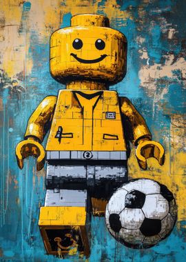 Abstract  Footballer Street Art