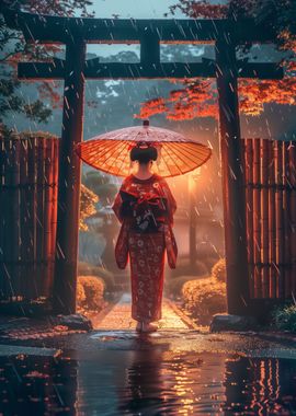 Japanese Woman Umbrella