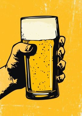 Beer Glass Illustration