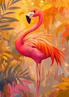 Pink Flamingo Painting