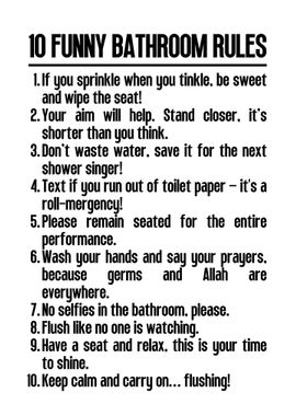 Funny Bathroom Rules