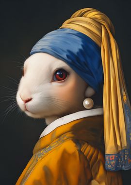 Rabbit Girl with Pearl Earring