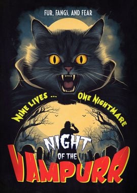 Night of the Vampurr - vintage horror poster