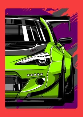 Green Sports Car Illustration