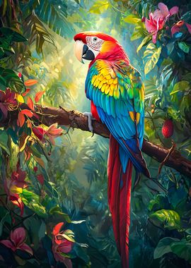 Scarlet Macaw in Jungle