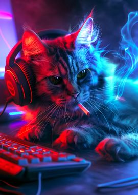 Cyber Cat Gamer