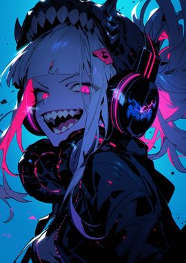 Anime Girl with Headphones