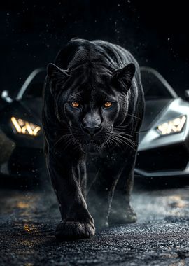 Panther and black Hypercar