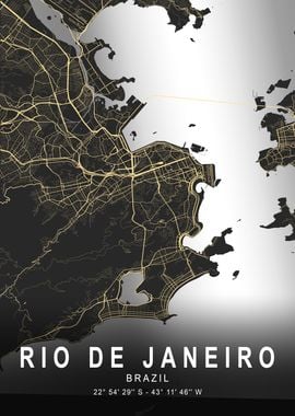 Rio de Janeiro Silver Map