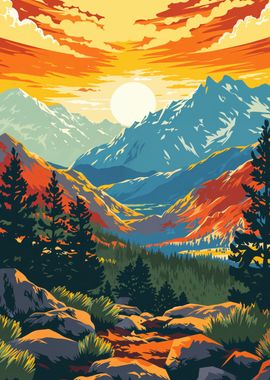 Sierra Nevada travel poster