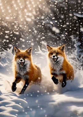 Red Foxes in Winter