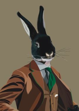 Rabbit in a suit