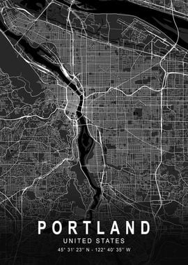 Portland Dark Map