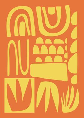 Tropical Abstract Shapes in Yellow and Orange | Vibrant Modern Design