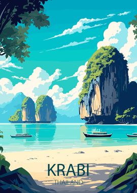 Krabi Thailand Travel Poster