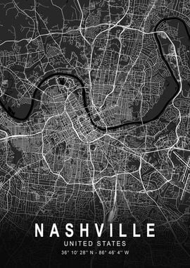 Nashville Dark Map