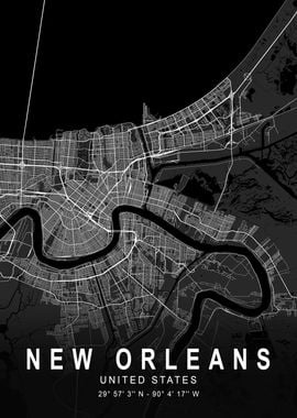 New Orleans Dark Map