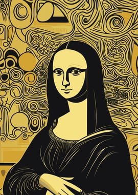 Mona Lisa Mid Century Pop Art Style