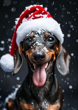 Dachshund Christmas Hat