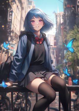 School Girl Butterflies