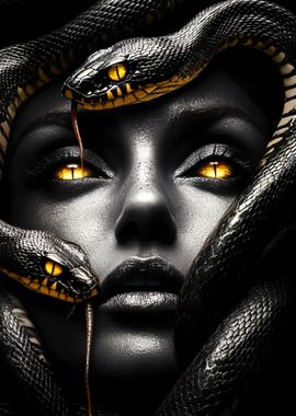 Woman with Snakes