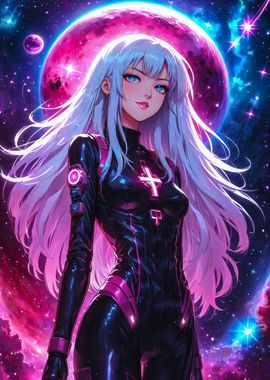 Sexy Anime Girl in Space