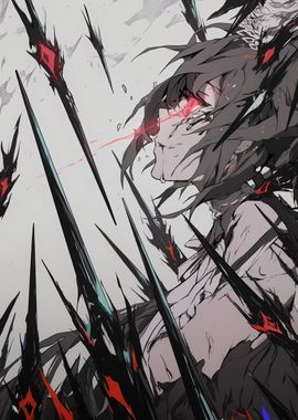 Anime Girl Surrounded by Blades