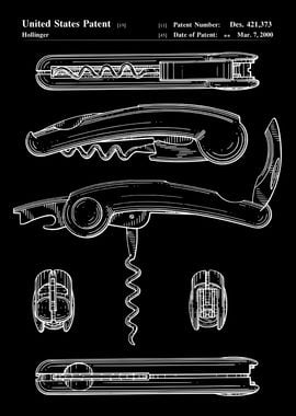 Wine Opener Patent Illustration