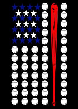 Baseball American Flag