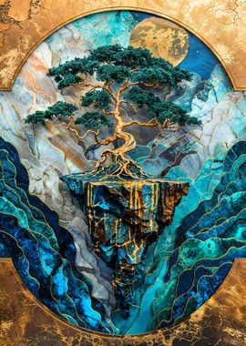 Floating Island Paradise Kintsugi Art