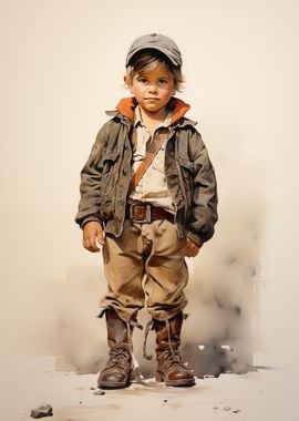 Young Boy in Adventure Gear