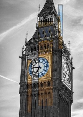 Big Ben Clock Tower Black and White