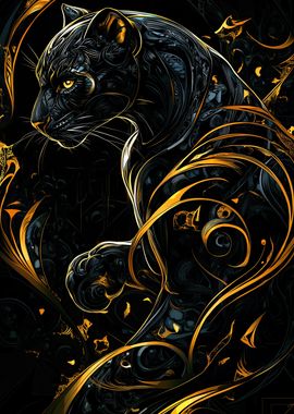 Black Panther in Gold