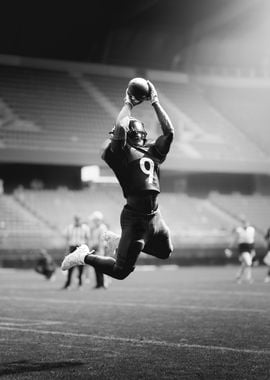 American Football Player Catching