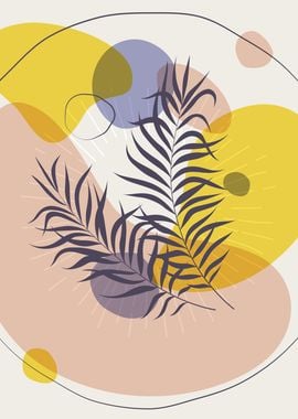 Abstract Palm Leaves Collage