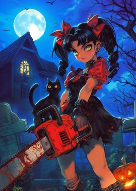 Anime Girl with Chainsaw