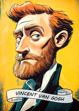 Vincent van Gogh Portrait Caricature Art