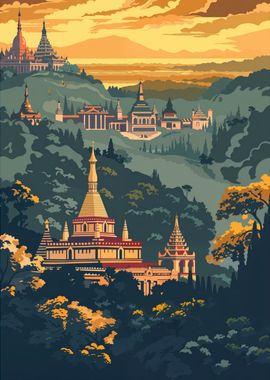 Mandalay travel poster