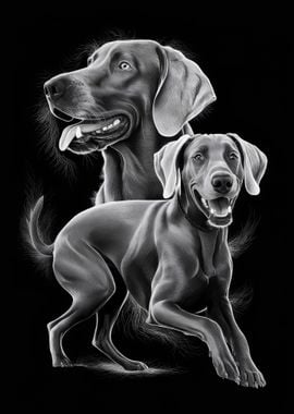 Weimaraner Dog Portrait