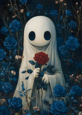 Ghost with Red Rose