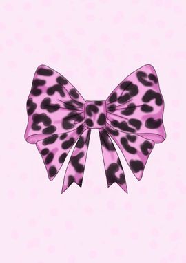 Pink Leopard Bow