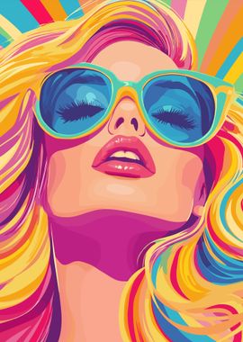 Colorful Pop Art Woman