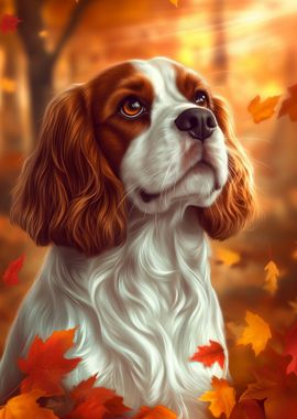 Cavalier King Charles Spaniel Autumn Portrait