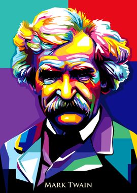 Mark Twain Pop Art Portrait