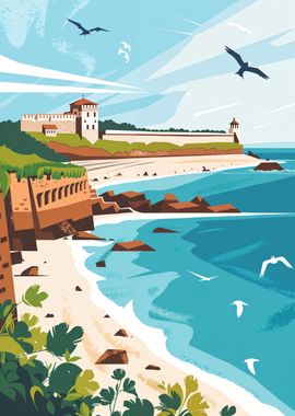 Coastal Fortress Illustration