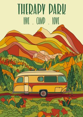 Retro Camping Therapy Park Art