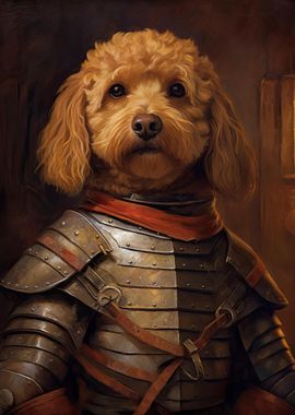 Goldendoodle in Armor