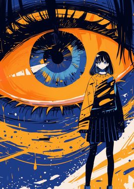 Anime Girl and Giant Eye