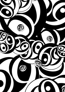 Abstract Black and White Circles